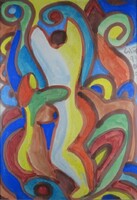 Csepeli Németh Miklós - Tánc 100 x 70 cm olaj, karton