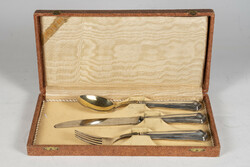 Silver christening/ single cutlery set in old box (kk18)