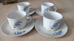 4 db apró kék nefelejcs virág mintás vintage Alpro porcelán mokkás csésze hibátlan