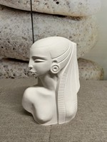 Világhy ceramic unpainted Egyptian female bust a66
