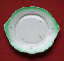 Hollóháza porcelain serving bowl plate with cake flower pattern