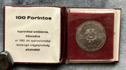 Labdarúgó Világbajnokság 1982 - 100 Forint pénzérme eredeti MNB tokban