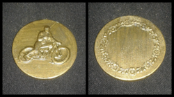 Old motorcycle coin