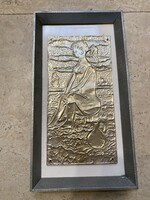 Metal girl wall picture 32x17cm