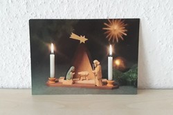 Retro Christmas card from the NDK, Holy Family. Postman