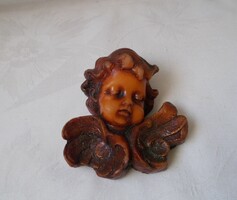 Wax angel Christmas decoration, putto wall decoration