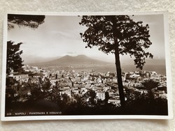 Antique, old Naples - Vesuvius visual photo postcard - post clean -8.