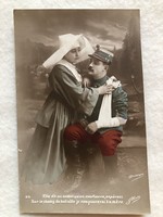 Antik színezett I. világháborús katonai fotó képeslap - 1918                               -8.