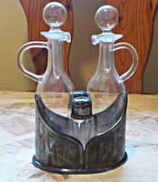 Ari d Norman Art Deco Style 925 Silver Salt and Pepper Shaker, Vinegar and Oil Pourer