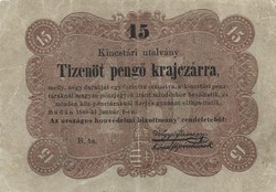15 tizenöt pengő krajczárra 1849 2.