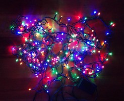 Two strings of Christmas indoor colored LED bulbs, 8 programs, 100 bulbs/3m