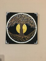 Életfa Mandala akril  vásznon