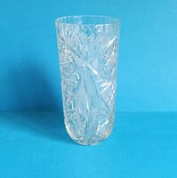 Richly polished crystal vase 22.5 cm