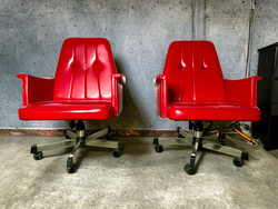 Retro, loft design műbőr forgólábas irodai szék, fotel