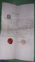 1885.GRÓF ZICHY NÁNDOR AJÁNLÓLEVELE Turcsányi Dezső magántanár részére pecsétes okirat GYŰJTŐI