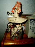 VERTEL ANDREA SAMOTT KERÁMIA  " Macskás hölgy " 24 cm - Art&Decoration