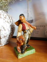Bereznay w. Vilma ceramic figure - Székely woodcutter boy with bear stick
