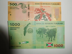Burundi 500-1000 francs 2018 UNC