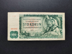 Csehszlovákia 100 Korona 1961, VF+