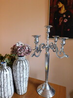Large five-pronged metal candle holder - modern