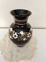 Hódmezővásárhely enamelled vase marked in fabulous condition