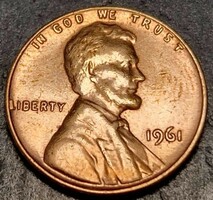 1 cent, 1961., Lincoln Cent, kitöltési hibával.