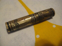 Antique lipstick, nicely engraved, in a yellow copper case, 12 x 62 mm
