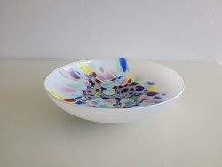 Murano glass bowl colored laminated glass footed bowl decorative bowl 26 cm retro table centerpiece Murano