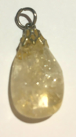 Gemstone pendant in the shape of a citrine drop