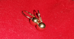 Small lens gold earrings