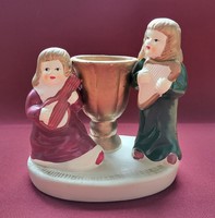 Old Christmas angelic stoneware ceramic candle holder candle holder decoration angel