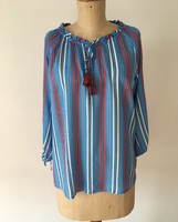 Betty barclay striped long sleeve shirt, blouse - size: m/l