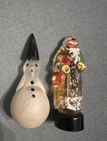 Règi retro Russian cologne in a bottle shaped like Santa Claus and a snowman. 1970s
