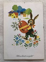 Régi rajzos Húsvéti képeslap - Boór Vera rajz                -5.