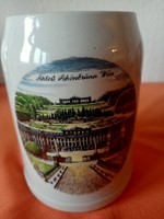 Bécsi festett tájképes kőcserép söröskorsó