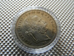 1877 KB Körmöcbánya ezüst 1 Ft forint KAPSZULÁBAN . Peremirat olvasható: FJ felül (05JD305)