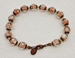 Marked Murano glass bead bracelet.