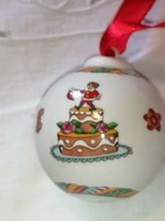 Ole Winther,  Hutschenreuther karácsonyi porcelán gömb, eredeti dobozában