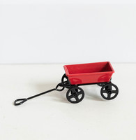 Vintage mini játékkocsi, húzókocsi - bababútor, babaházi kiegészítő, miniatűr, konyha