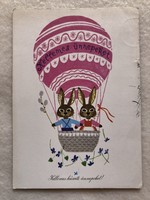 Easter postcard with old drawings - drawing by Zsuzsa Demjén -5.