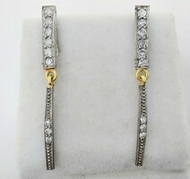 406T. From HUF 1 antique art deco platinum, 18k gold 2.85G accant diamond 0.3Ct earrings