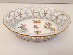 VBO Herendi porcelán Viktória mintás áttört tál tálka kínáló