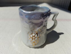Art nouveau porcelain mini mug with grape relief pattern