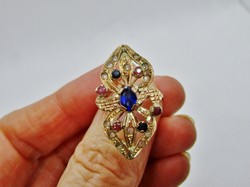 Szépséges 8kt antik arany gyűrű rubin és  zafír  kövekkel