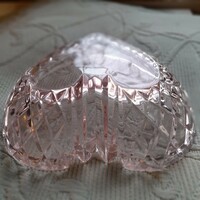 Crystal pink heart-shaped serving bowl