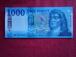 UNC 1000 Ft papír pénz duo  hajtatlan gyönyörű állapotú bankjegy 2017 speciális sorszám