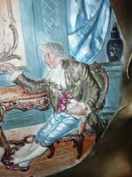 Barokk jelenetes falidísz 1764 csodás darab a képeken látható állapotban 28 cm x 26 cm