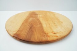 Esztergált Fa Pizza Tál / Gyümölcs Tartó / Kínáló Tál / Éger fából / 31,5 cm