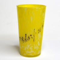 Bohemia yellow-white commemorative cup - souvenir from Félixfürdő