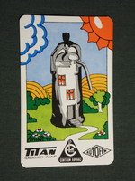 Card calendar, car metal coffee maker, center store Pécs, graphic design, 1978, (2)